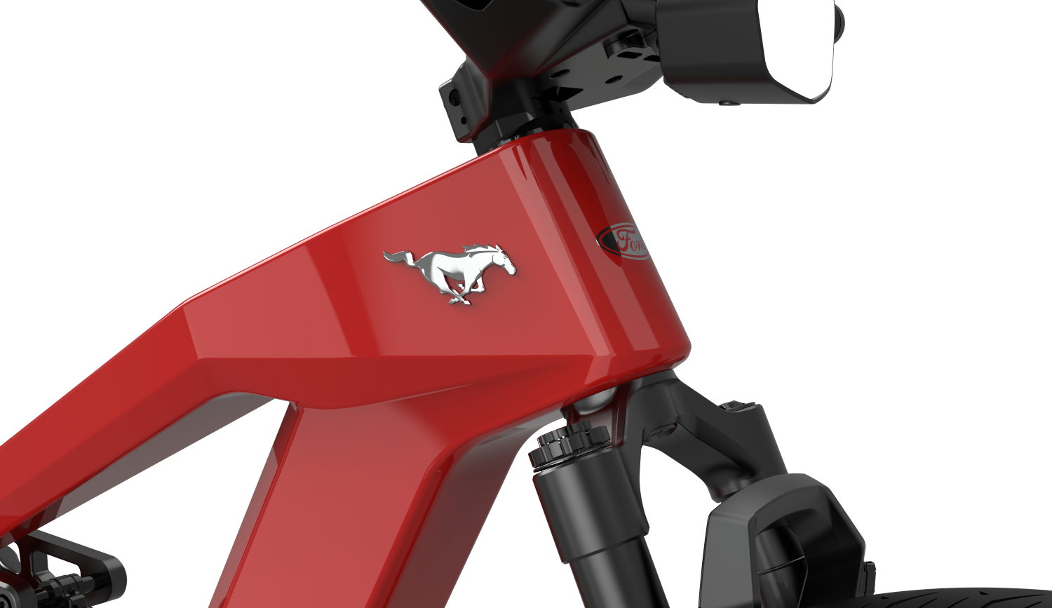 Mustang logo on the 60th Anniversary Edition of the Ford Mustang eBike.