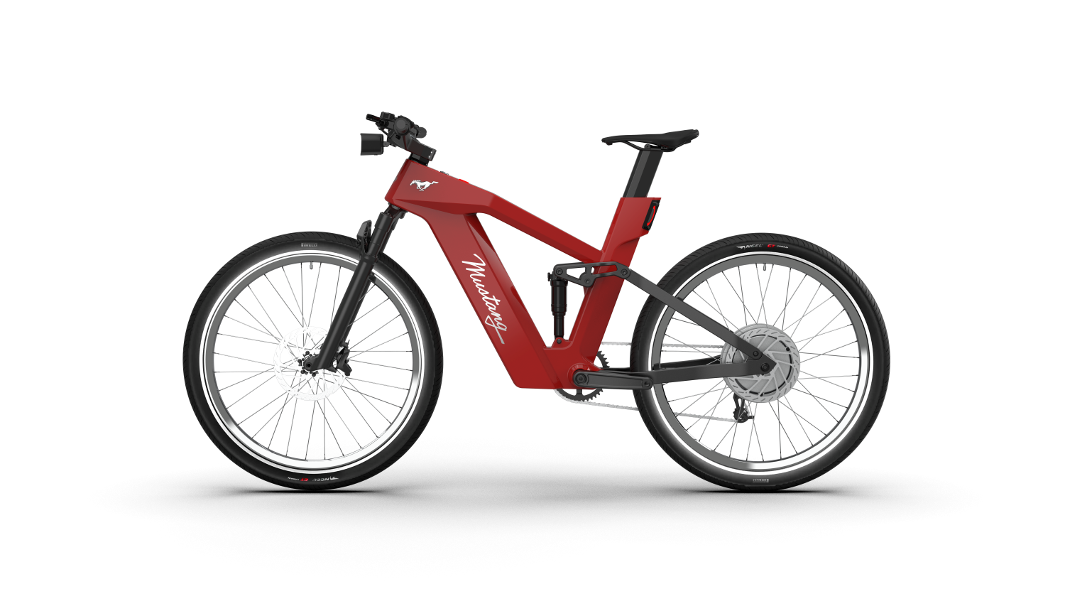 Non-driveside profile of the Ford Mustang eBike 60th Anniversary Edition.